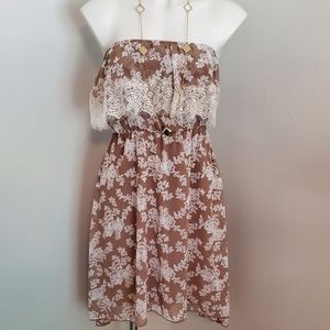 Studio Y Strapless Chiffon Hi-Low Dress Size Small